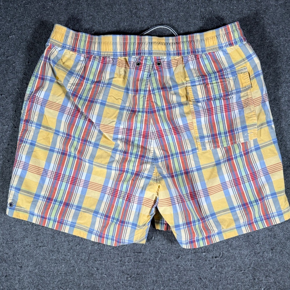 Polo Ralph Lauren Reversible Swim Trunks XL Plaid Navy Blue Cotton Shorts Mens - Picture 7 of 15